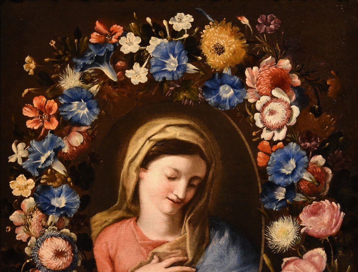 Flower Garland With A Portrait Of The Virgin, Francesco Trevisani Et Nicolò Stanchi-photo-3