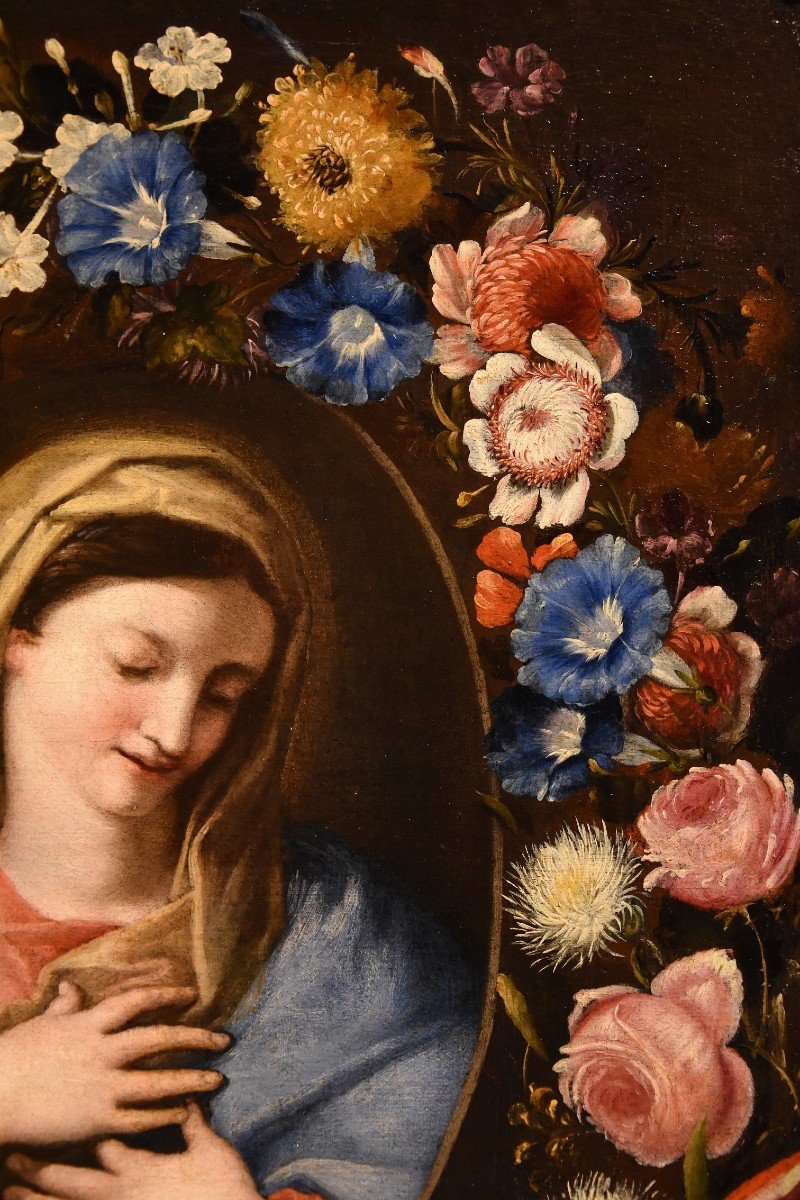 Flower Garland With A Portrait Of The Virgin, Francesco Trevisani Et Nicolò Stanchi-photo-4