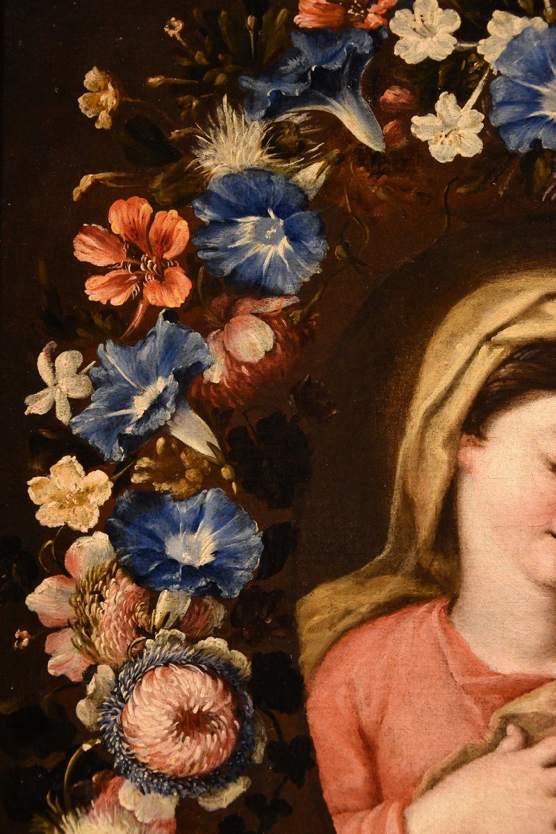 Flower Garland With A Portrait Of The Virgin, Francesco Trevisani Et Nicolò Stanchi-photo-5