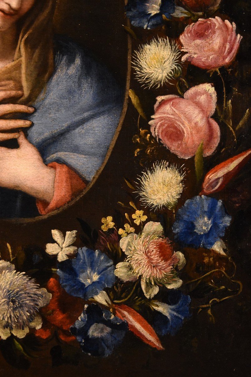 Flower Garland With A Portrait Of The Virgin, Francesco Trevisani Et Nicolò Stanchi-photo-6