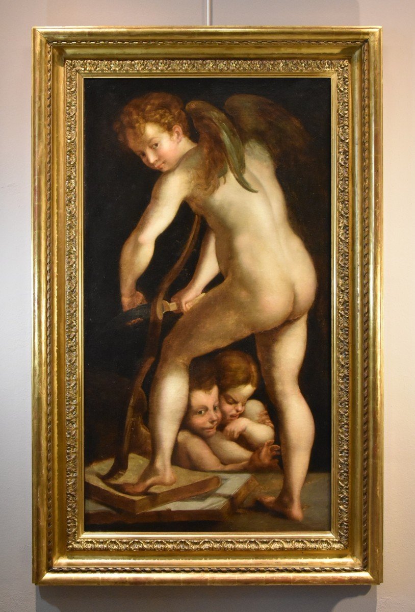 Cupidon Fabriquant Son Arc, Francesco Mazzola, Il Parmigianino (parme, 1503 - 1540) Suiveur De-photo-2