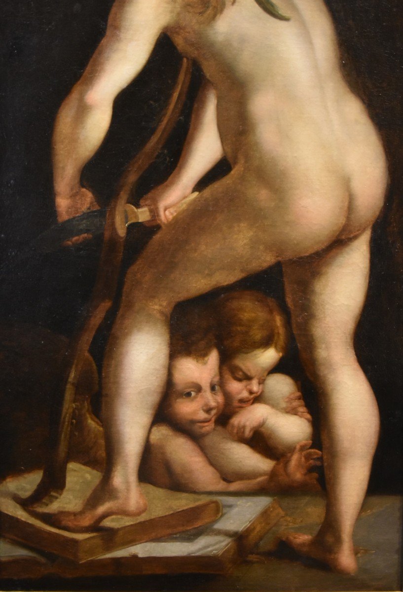 Cupidon Fabriquant Son Arc, Francesco Mazzola, Il Parmigianino (parme, 1503 - 1540) Suiveur De-photo-3