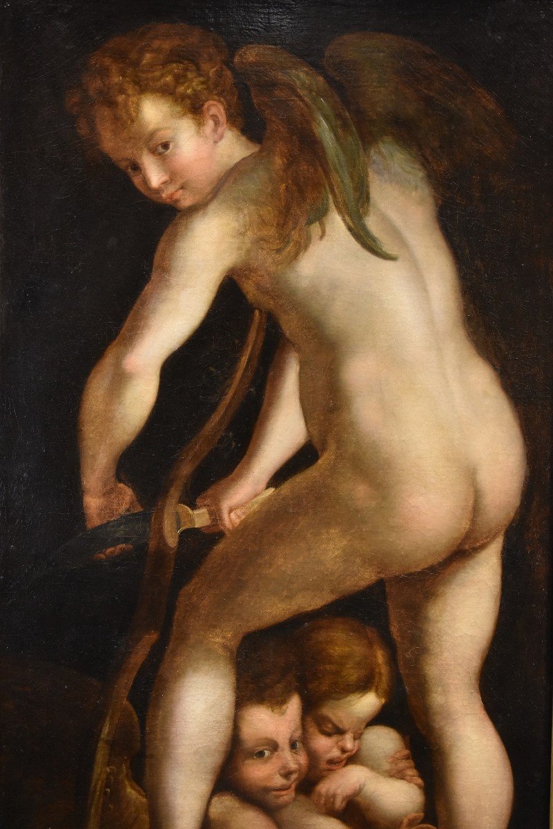 Cupidon Fabriquant Son Arc, Francesco Mazzola, Il Parmigianino (parme, 1503 - 1540) Suiveur De-photo-4