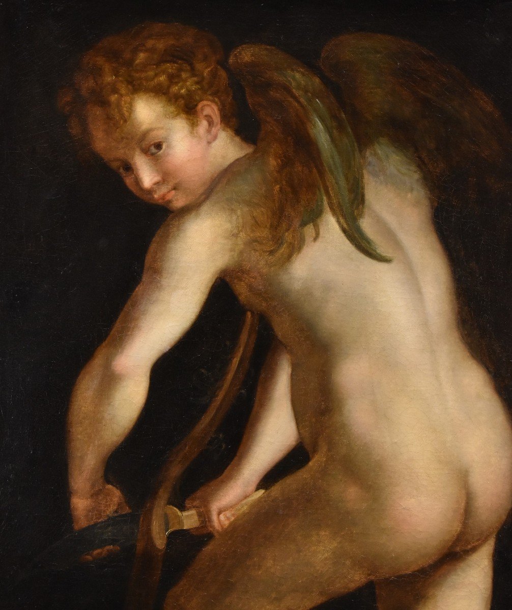 Cupidon Fabriquant Son Arc, Francesco Mazzola, Il Parmigianino (parme, 1503 - 1540) Suiveur De-photo-2