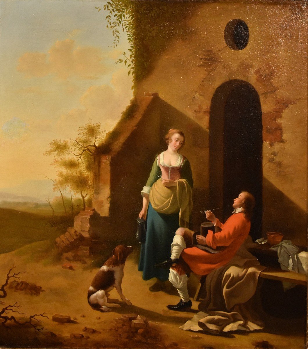 Galante Scene At The Entrance To An Inn, Jan Vermeer d'Utrecht (schoonhoven 1630 - 1692) Follow