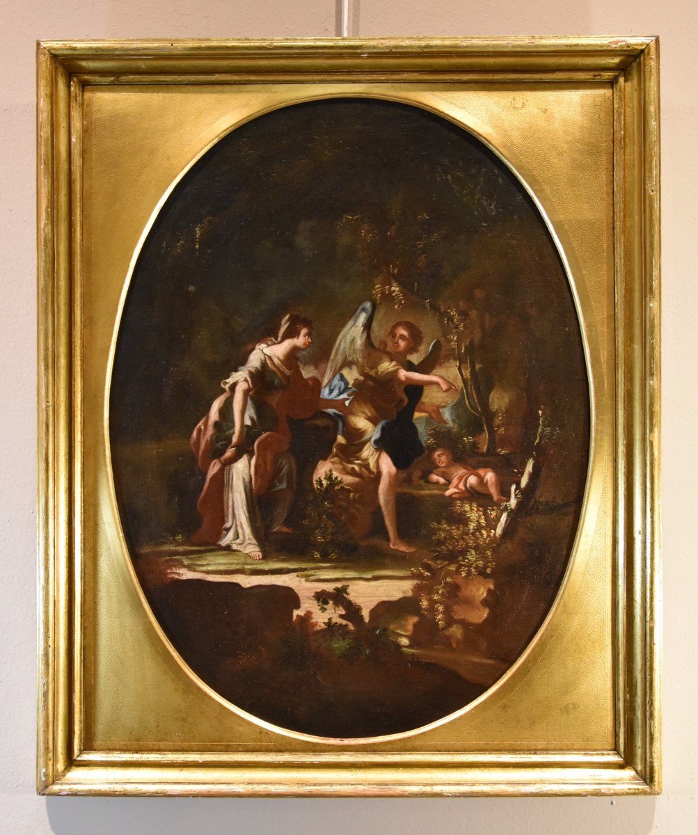 Hagar Et l'Ange/le Sacrifice d'Isaac, Maître Napolitain Du XVIIIe Siècle-photo-1