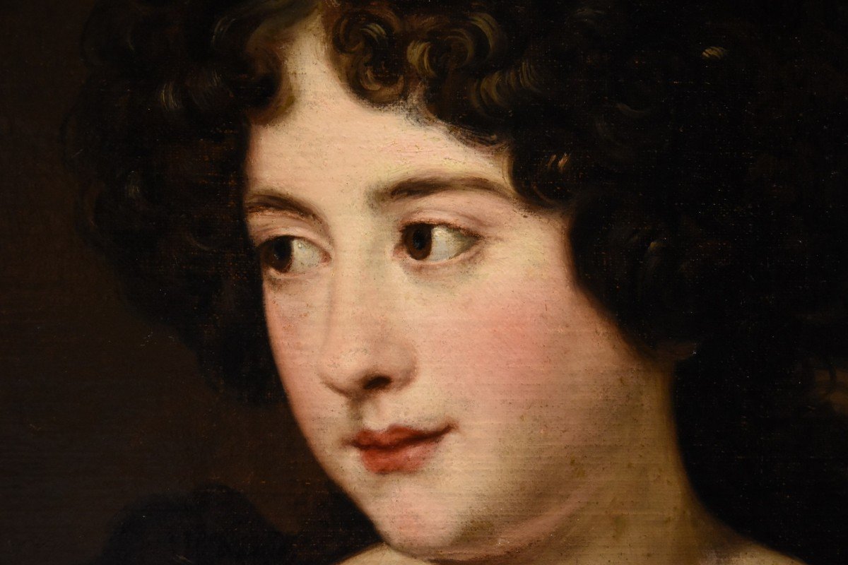 Portrait De La Jeune Duchesse Ortensia Mancini, Jacob Ferdinand Voet (anvers 1639 - Paris 1689)-photo-3