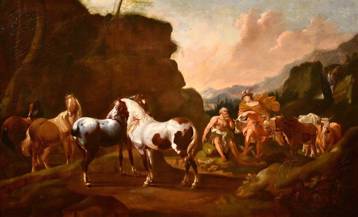 Johann Heinrich Roos (1631-1685), Landscape With The Myth Of Mercury And Batto