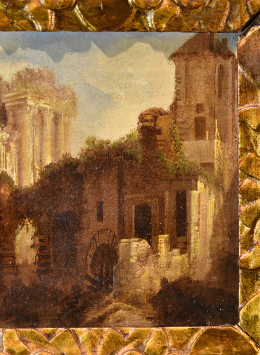 Pair Of Roman Views With Ancient Ruins, Hubert Robert (paris, 1733 - Paris, 1808)-photo-4