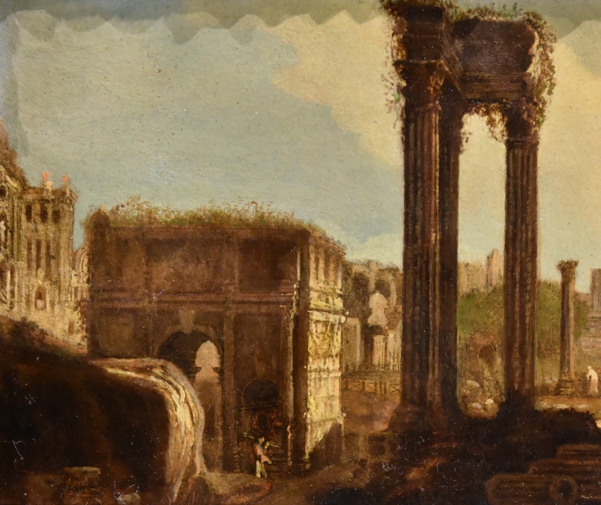 Pair Of Roman Views With Ancient Ruins, Hubert Robert (paris, 1733 - Paris, 1808)-photo-5