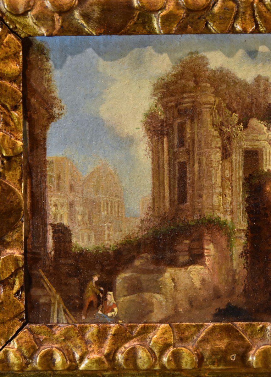 Pair Of Roman Views With Ancient Ruins, Hubert Robert (paris, 1733 - Paris, 1808)-photo-6