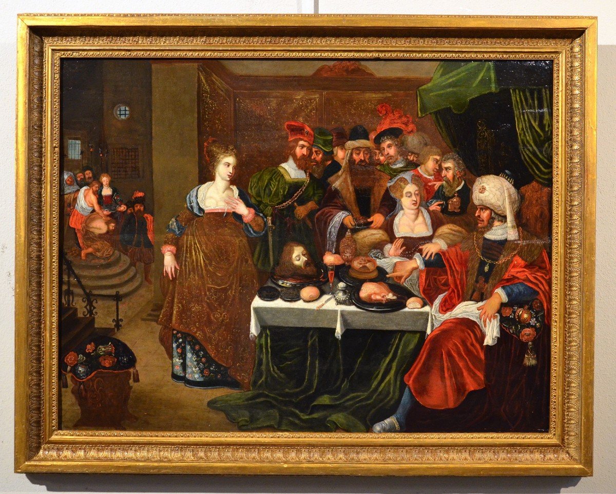 Herod's Feast, Gaspar Van Den Hoecke (antwerp, 1585 - 1648)-photo-2