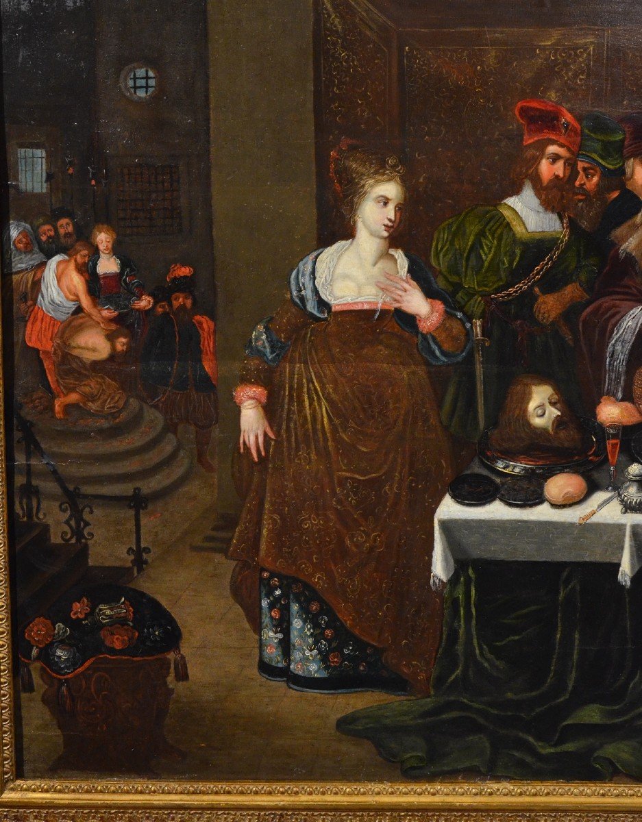 Herod's Feast, Gaspar Van Den Hoecke (antwerp, 1585 - 1648)-photo-3