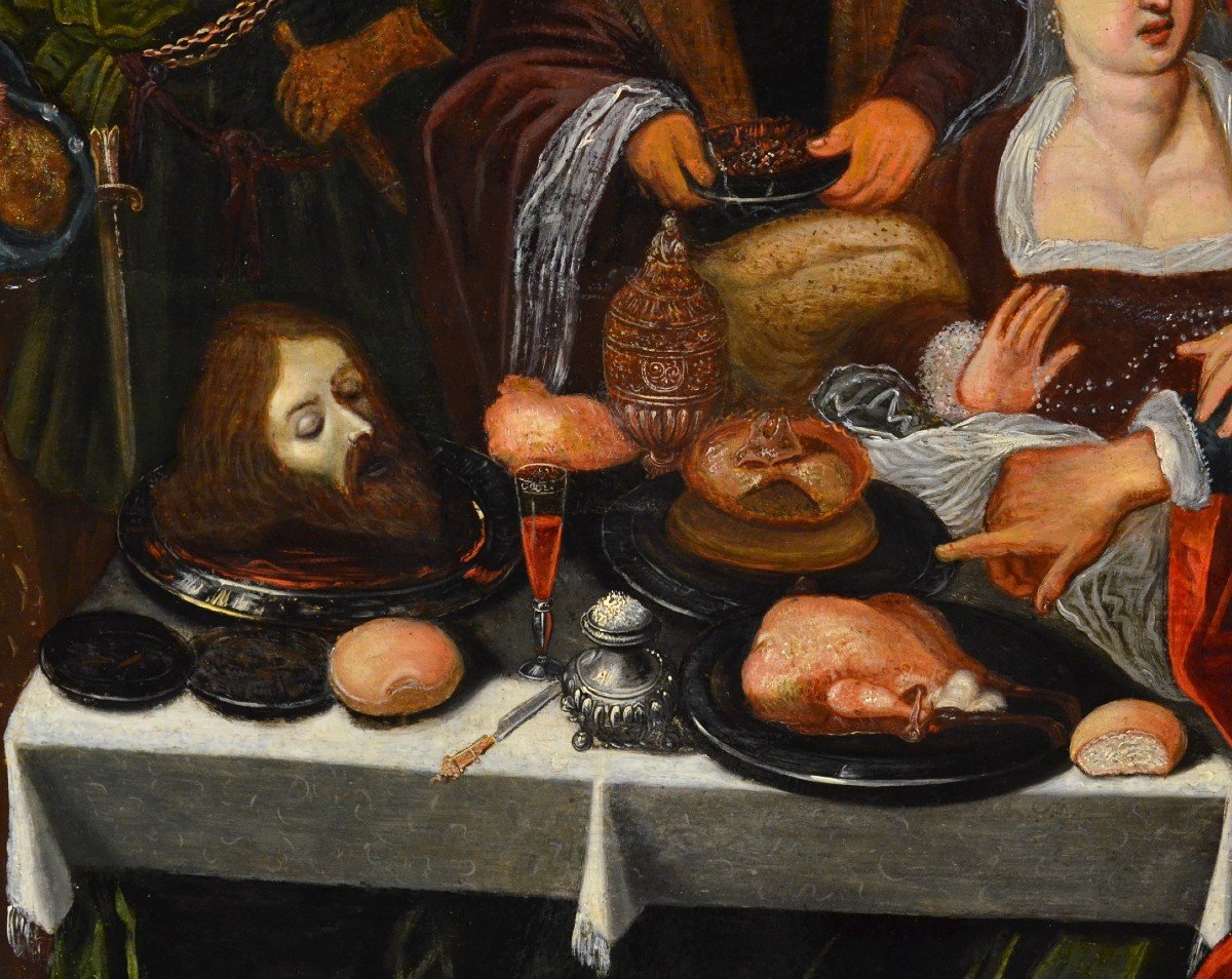 Le Festin d'Hérode, Gaspar Van Den Hoecke (anvers, 1585 - 1648)-photo-5