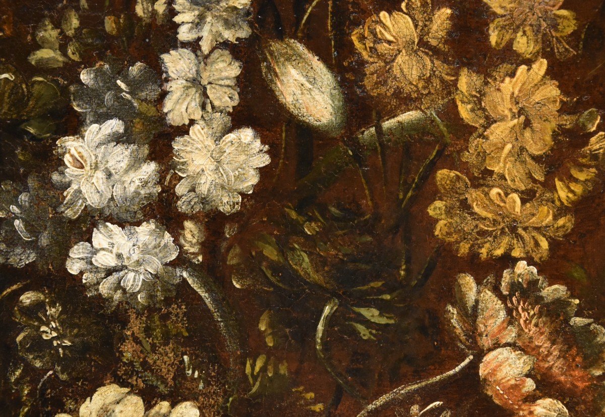 Andrea Scacciati (Florence 1642-1710), Composition De Fleurs Dans Un Vase En Relief (2 De 3)-photo-5