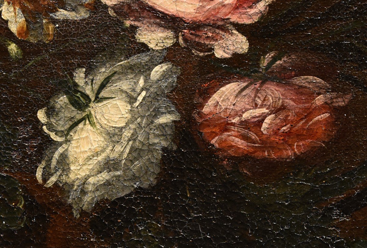 Andrea Scacciati (Florence 1642-1710), Composition De Fleurs Dans Un Vase En Relief (3 De 3)-photo-5