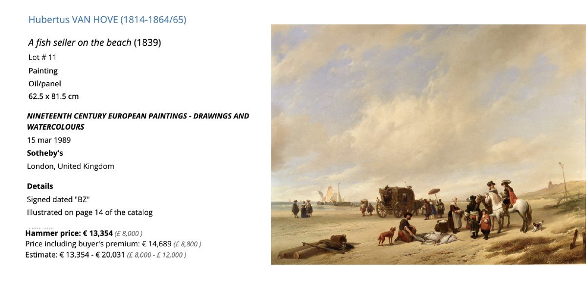 The Beach Of Scheveningen, Hubertus Van Hove (the Hague, 1814 - Antwerp, 1865) Signed-photo-7