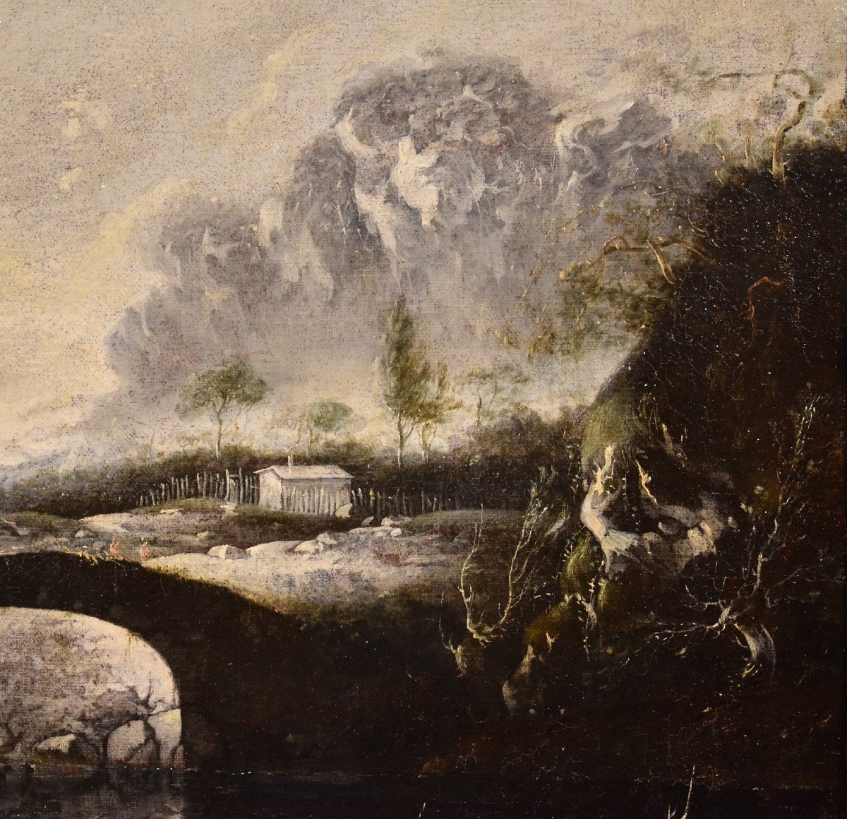 Paysage d'Hiver Fantastique Avec Pont, Hans De Jode (la Haye 1630 - Vienne 1663)-photo-3