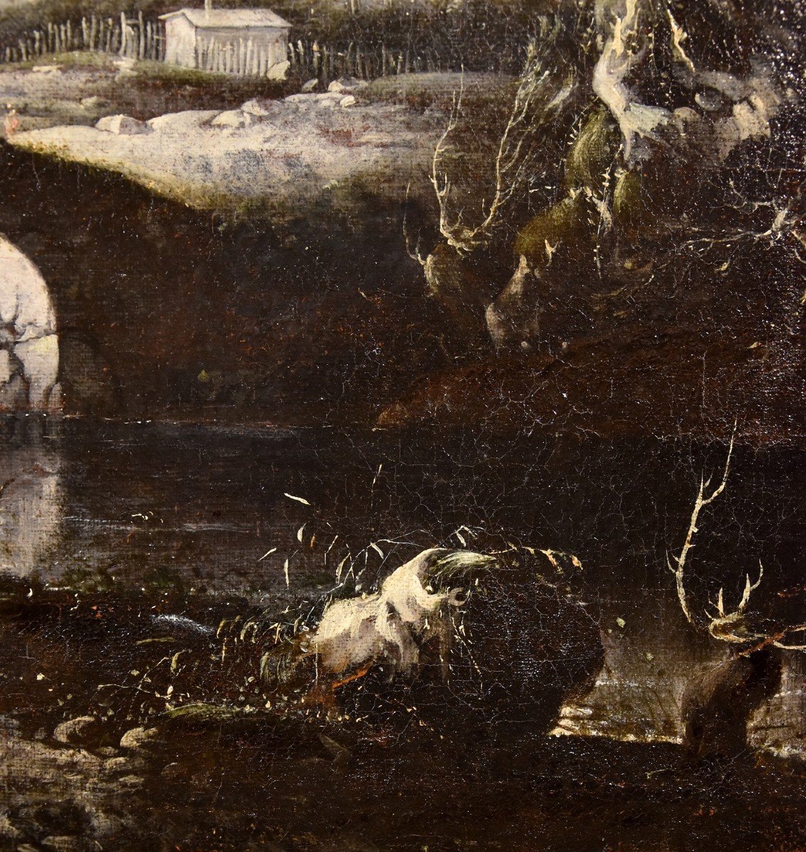 Paysage d'Hiver Fantastique Avec Pont, Hans De Jode (la Haye 1630 - Vienne 1663)-photo-7