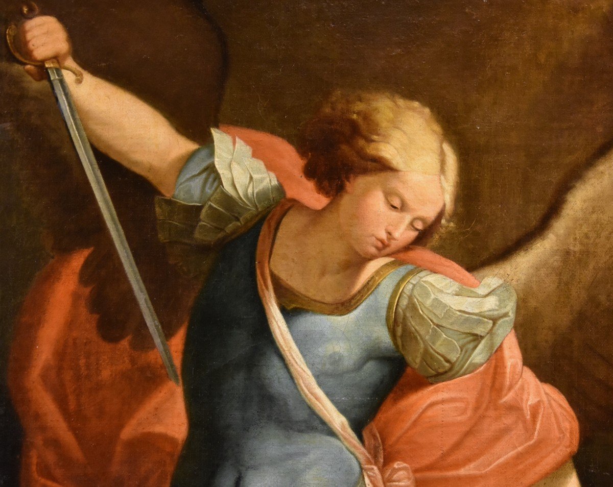 Saint Michael Archangel, Guido Reni (bologna 1575 - 1642) Workshop/follower Of-photo-3