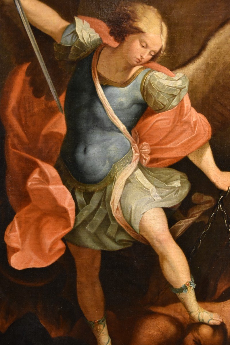 Saint Michel Archange, Guido Reni (Bologne 1575 - 1642) Atelier/suiveur de-photo-4