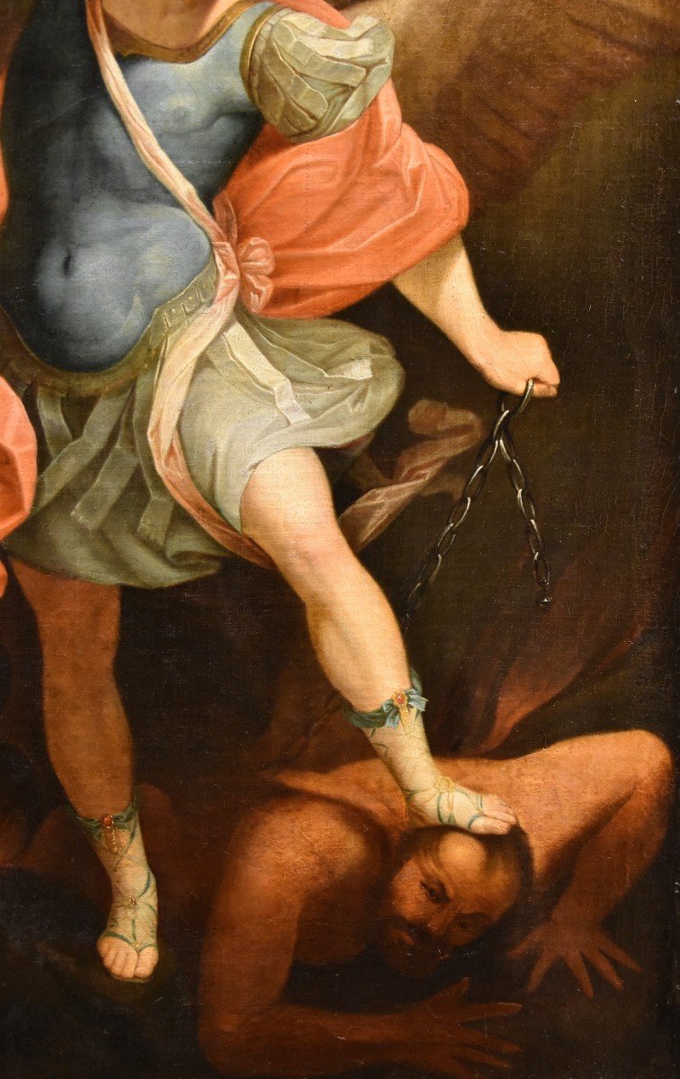 Saint Michael Archangel, Guido Reni (bologna 1575 - 1642) Workshop/follower Of-photo-3