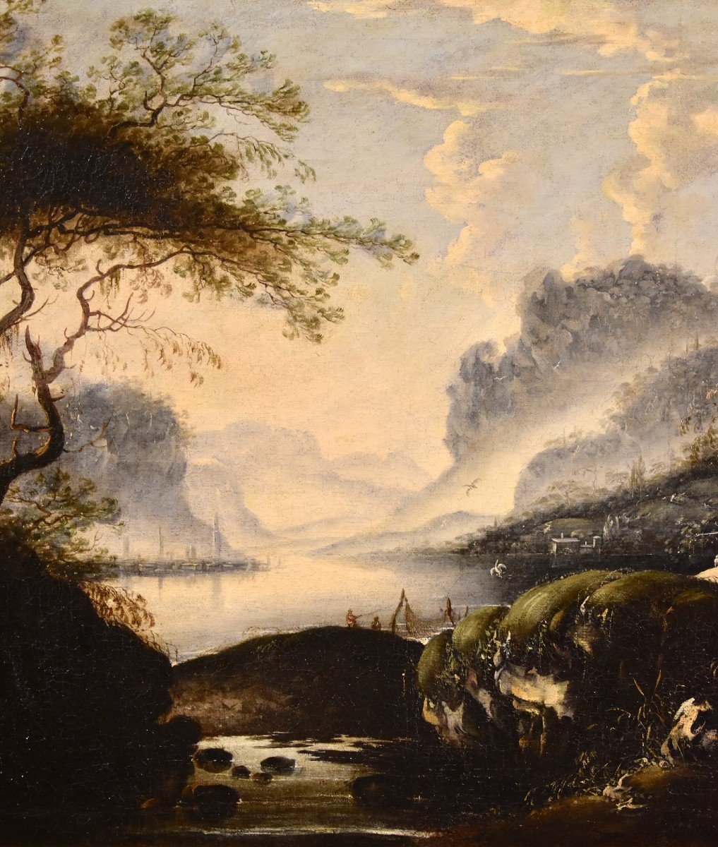 Hans De Jode (la Haye 1630 - Vienne 1663), Paysage d'Hiver Avec Lac Et Ville Sur Les Rives-photo-4