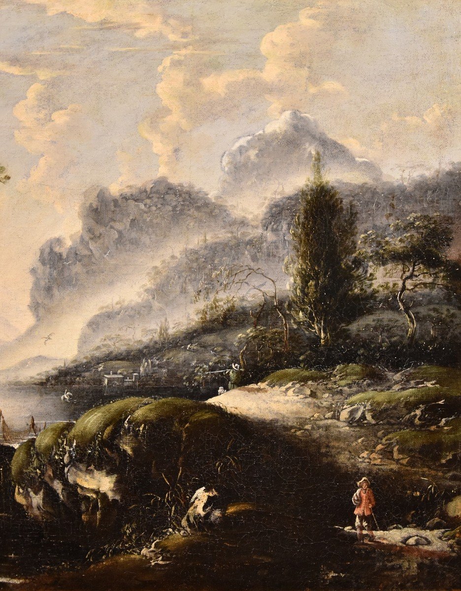 Hans De Jode (la Haye 1630 - Vienne 1663), Paysage d'Hiver Avec Lac Et Ville Sur Les Rives-photo-1