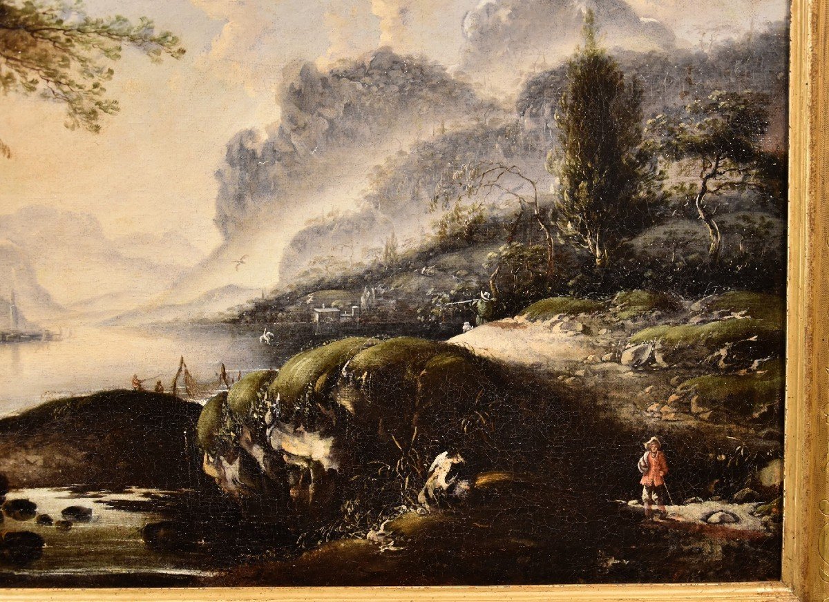 Hans De Jode (la Haye 1630 - Vienne 1663), Paysage d'Hiver Avec Lac Et Ville Sur Les Rives-photo-2