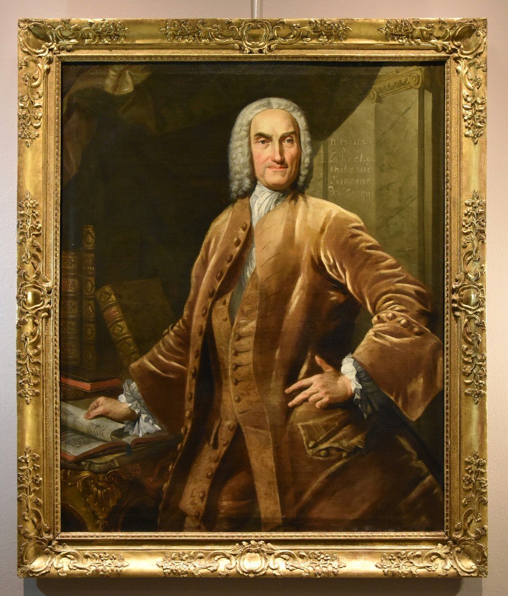 Thomas Hudson (Devon 1701 - Londres 1799), Portrait d'Un Notable Dans Son Cabinet De Travail