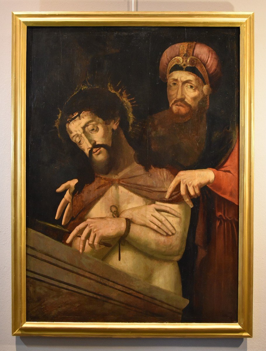 Ecce Homo Avec Ponce Pilate, Michael Coxie (malines, 1499 - 1592) Cercle De -photo-2