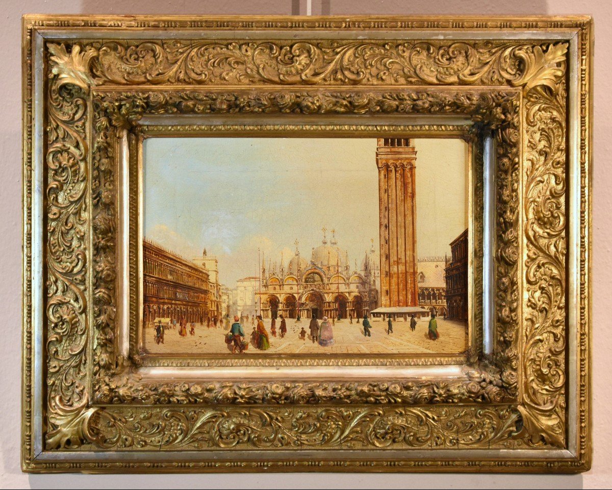 View Of Venice With St. Mark's Square, Vedutist Painter Of The 19th Century-photo-2