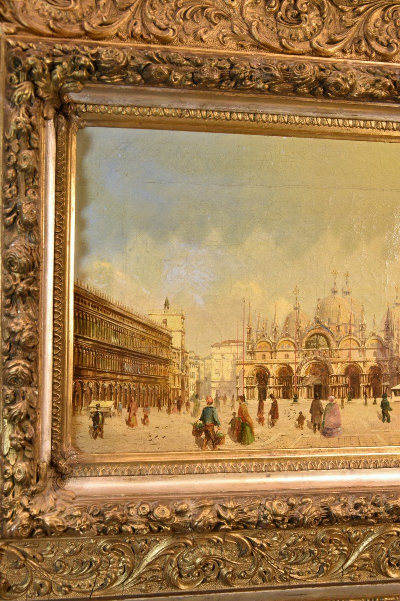 View Of Venice With St. Mark's Square, Vedutist Painter Of The 19th Century-photo-1