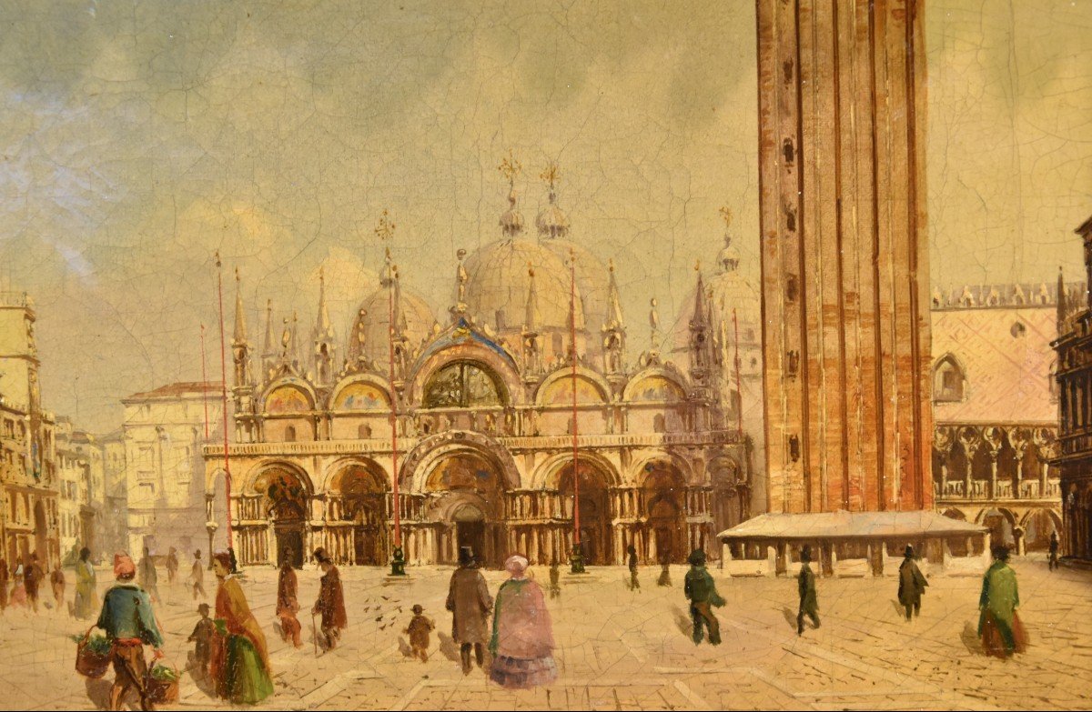 View Of Venice With St. Mark's Square, Vedutist Painter Of The 19th Century-photo-4