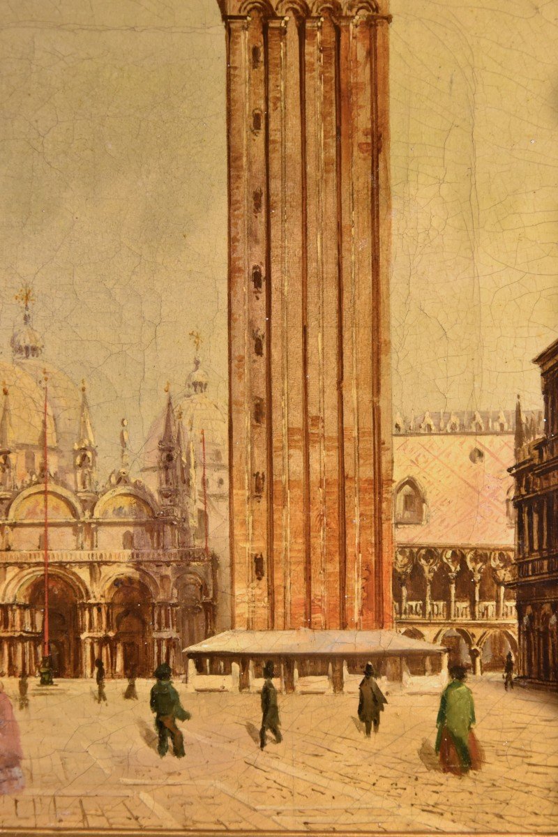 View Of Venice With St. Mark's Square, Vedutist Painter Of The 19th Century-photo-6