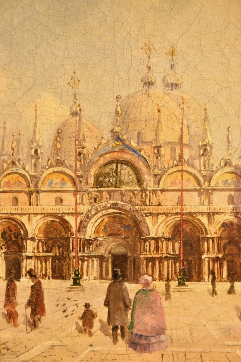 View Of Venice With St. Mark's Square, Vedutist Painter Of The 19th Century-photo-7