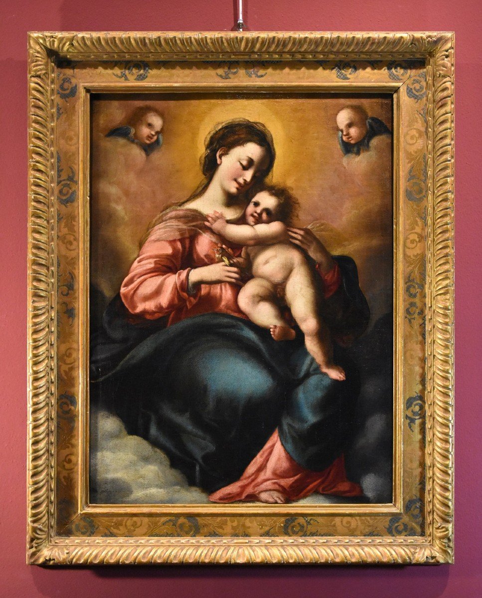 Jacopo Confortini (florence 1602-1672), Madonna And Child With Two Angels-photo-2