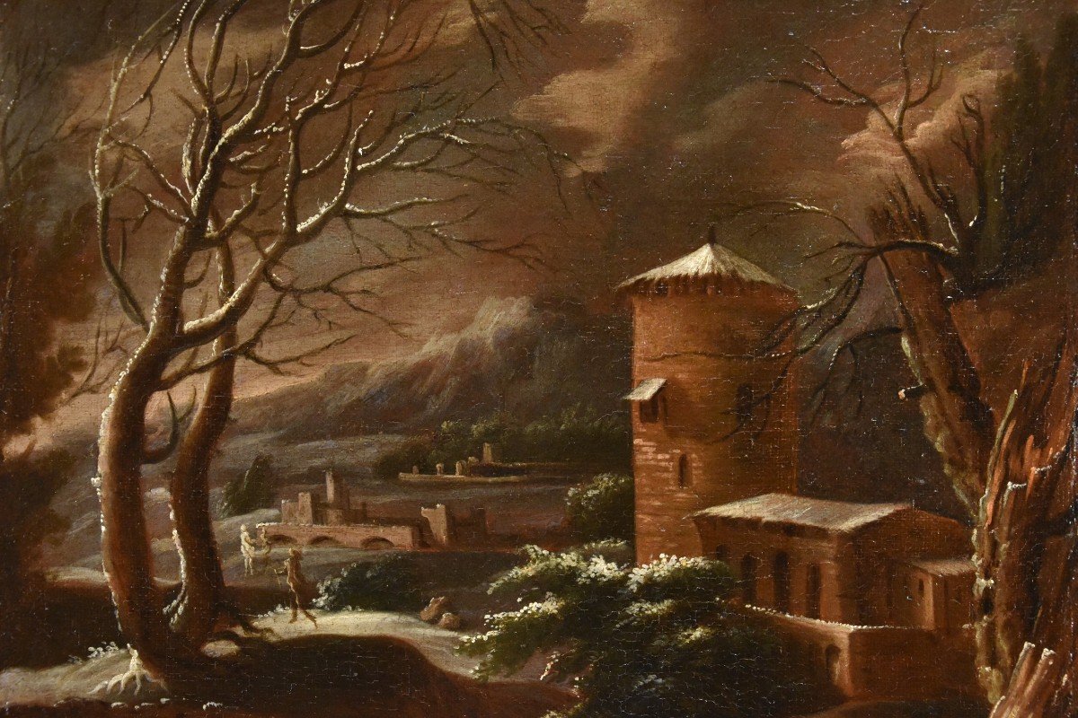 Winter Landscape, Francesco Foschi (ancona, 1710 - Rome, 1780) attributable-photo-2