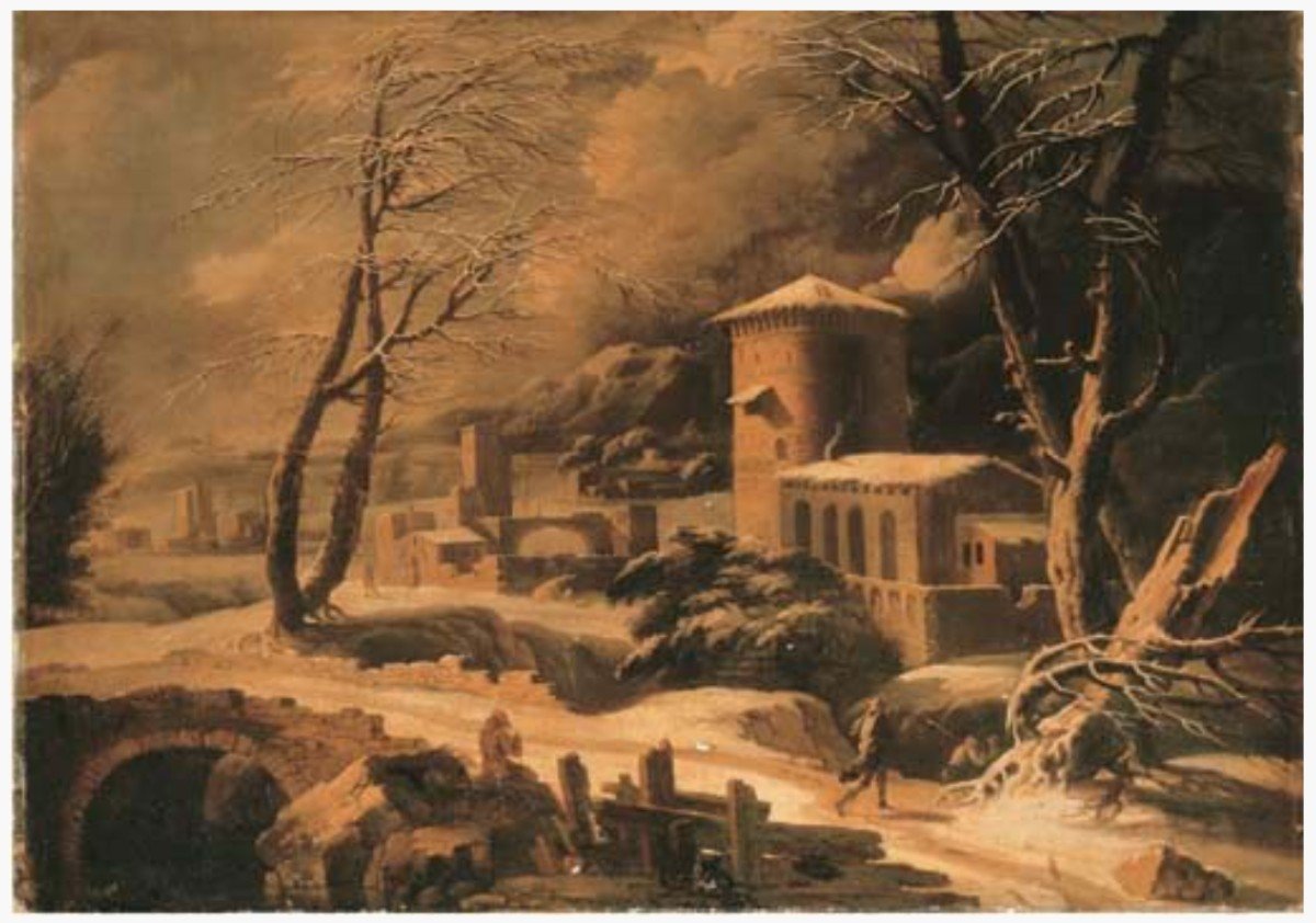 Winter Landscape, Francesco Foschi (ancona, 1710 - Rome, 1780) attributable-photo-6