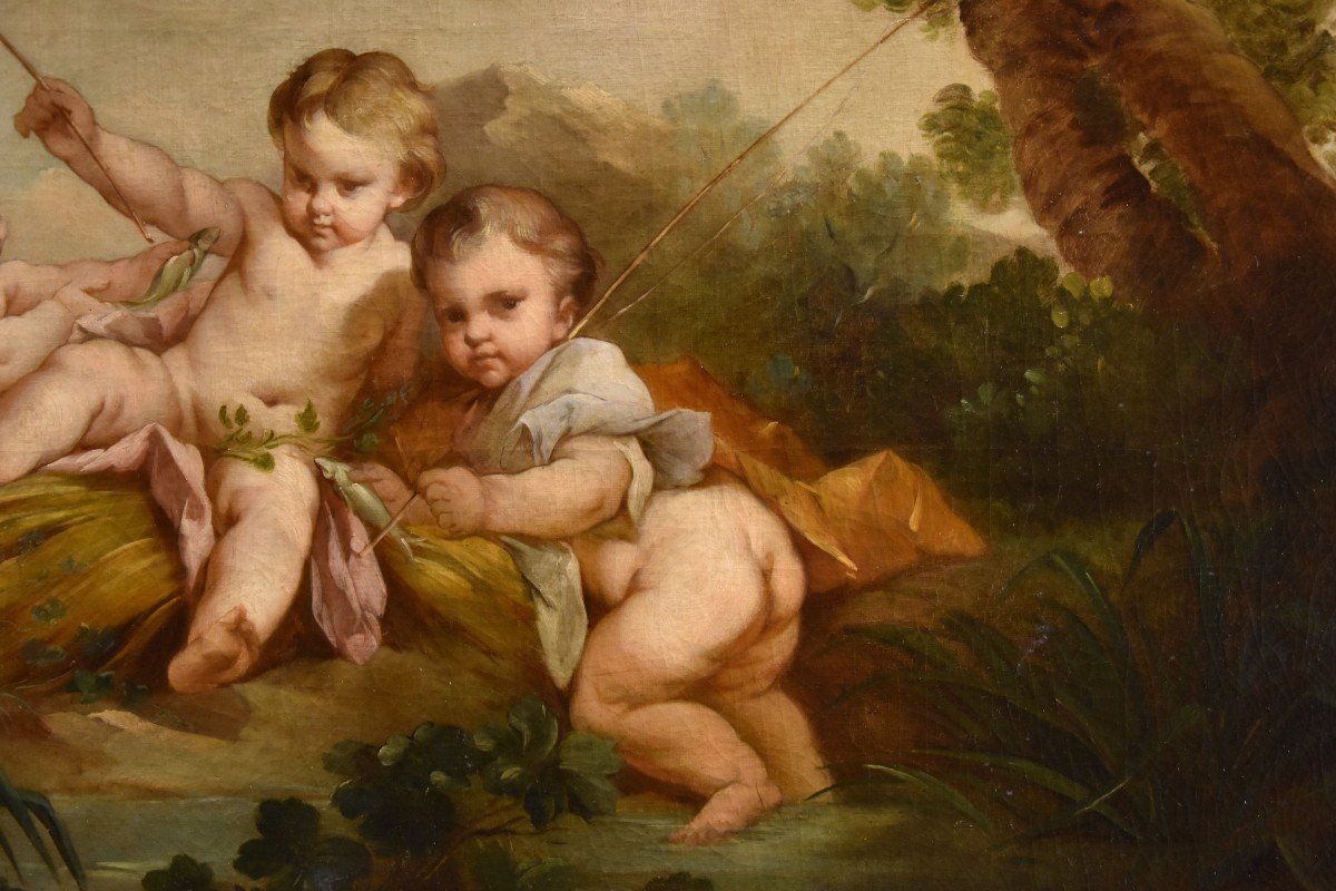 Putti En Pêcheurs, François Boucher (Paris, 1703 - 1770) école De -photo-4