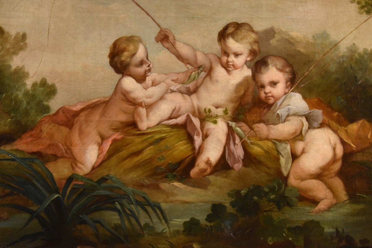 Putti En Pêcheurs, François Boucher (Paris, 1703 - 1770) école De -photo-6