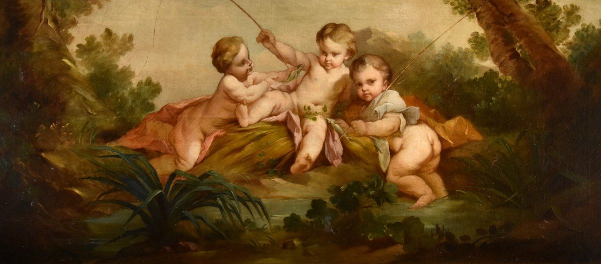 Putti En Pêcheurs, François Boucher (Paris, 1703 - 1770) école De 