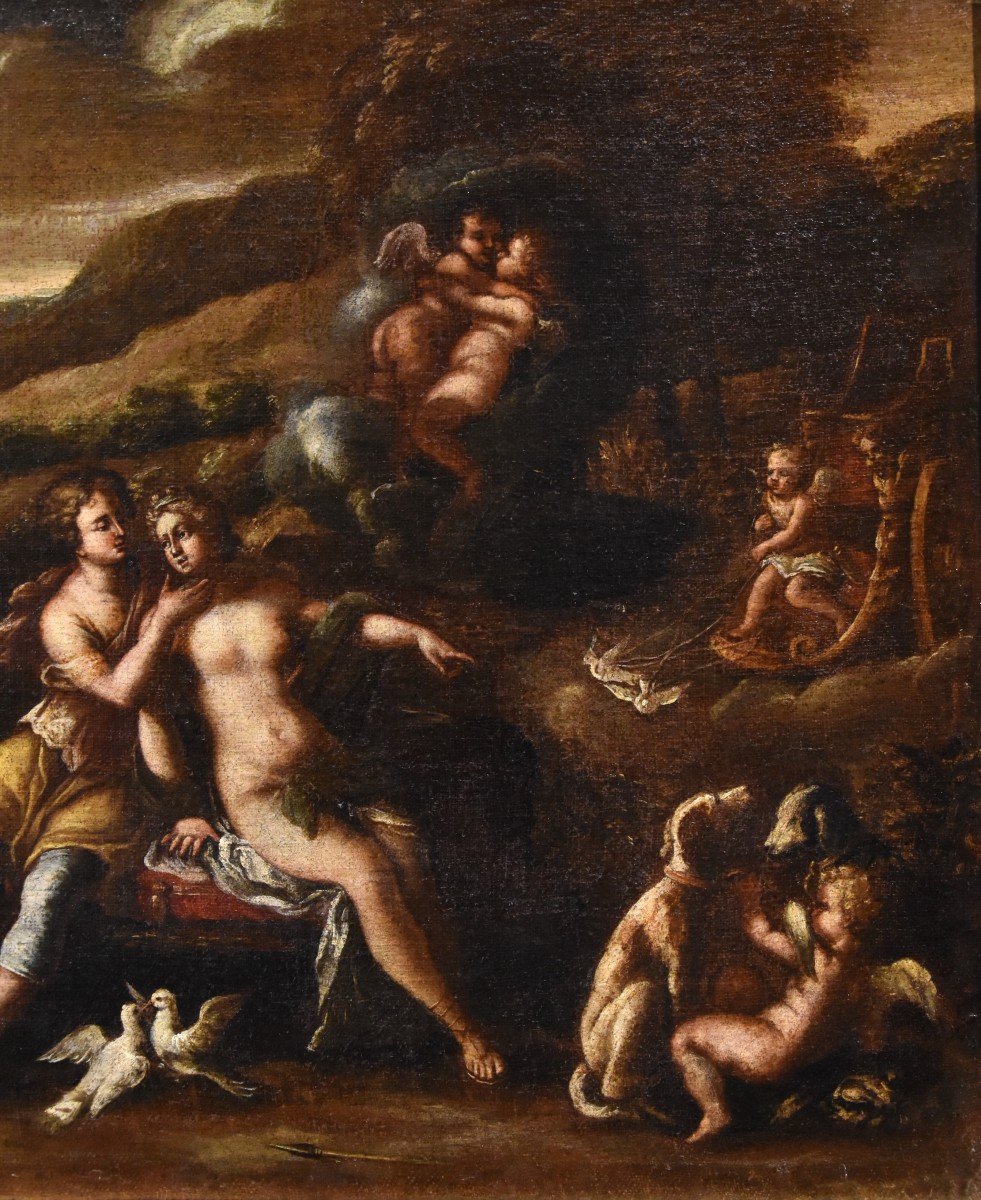 Idyll Between Venus And Adonis, Workshop Of Filippo Lauri (rome, 1623 – 1694)-photo-5