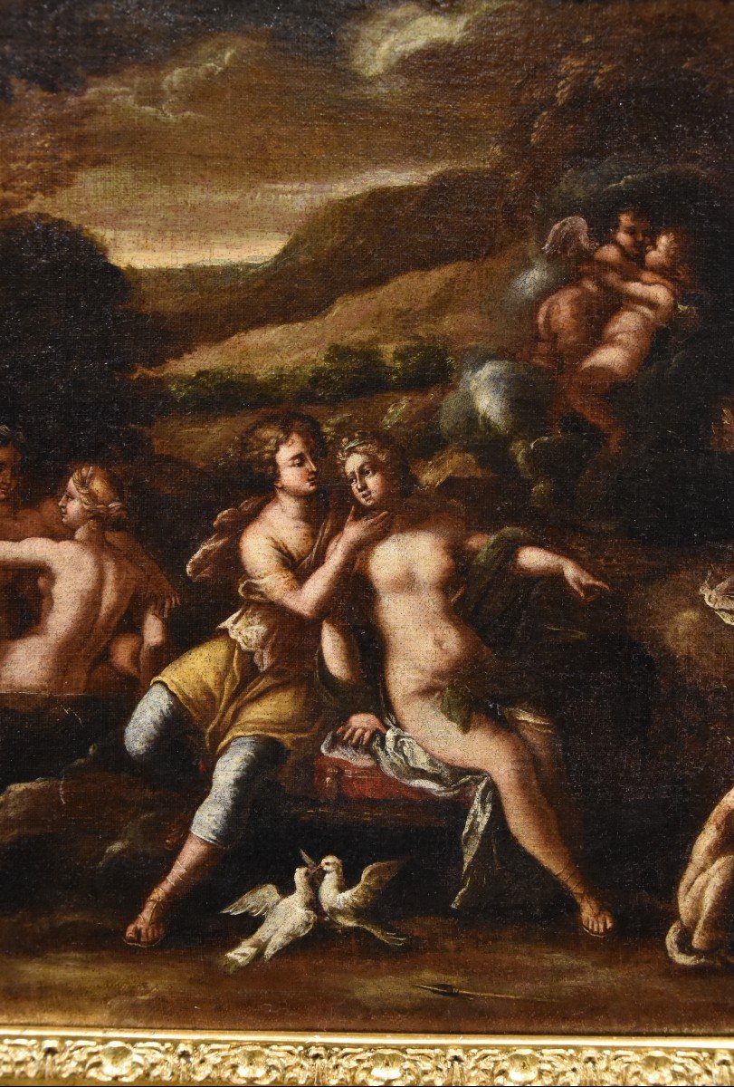 Idyll Between Venus And Adonis, Workshop Of Filippo Lauri (rome, 1623 – 1694)-photo-7