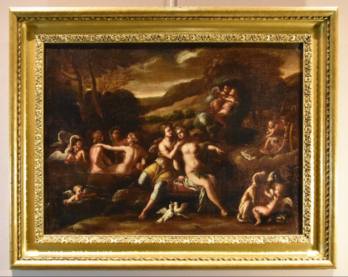 Idyll Between Venus And Adonis, Workshop Of Filippo Lauri (rome, 1623 – 1694)