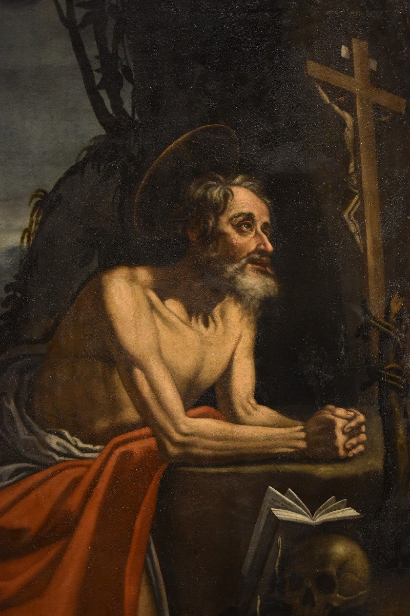 Saint Jérôme Pénitent, Hendrick De Somer Dit Enrico Fiammingo (lokeren 1602 - Naples 1655)-photo-5