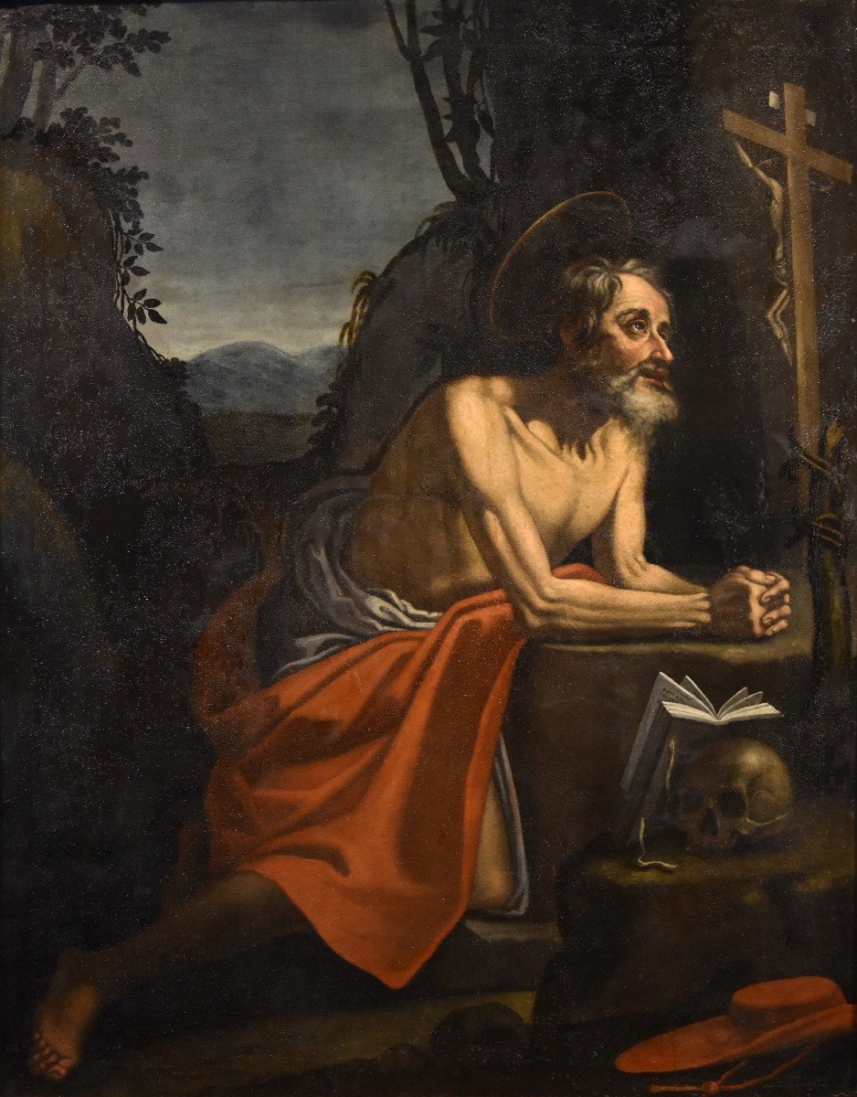 Saint Jérôme Pénitent, Hendrick De Somer Dit Enrico Fiammingo (lokeren 1602 - Naples 1655)