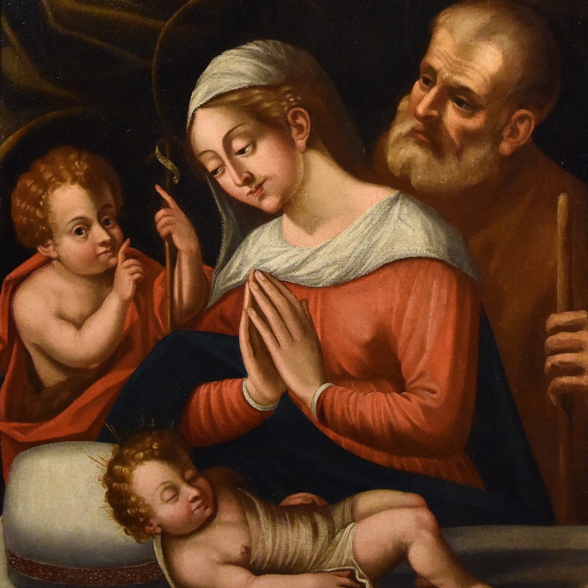 La Sainte Famille Avec Saint Jean-baptiste , Giovanni Battista Ramenghi (1521 - 1601) Circle-photo-3