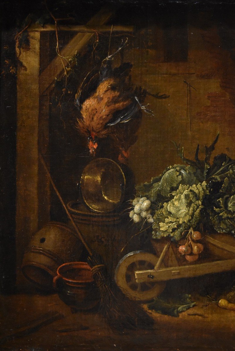 Adriaen De Gryef (leiden 1657 -brussels 1722) Signed, Still Life Of Animals And Fruit-photo-3