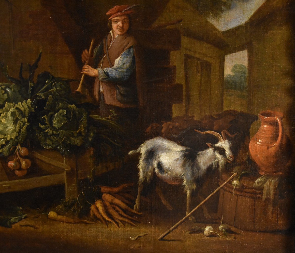 Adriaen De Gryef (leiden 1657 -brussels 1722) Signed, Still Life Of Animals And Fruit-photo-2